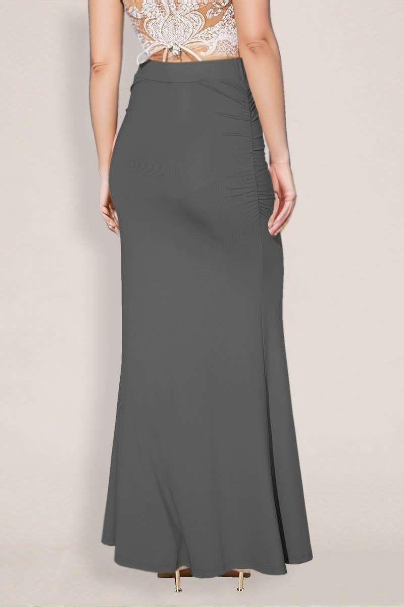 CWBLS0427_SUMMER SEXY HIGH-WAISTED RUCHED MAXI SKIRT