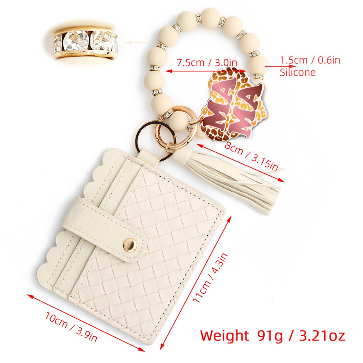 2024 NEW BRACELET BRAIDED STRIPED KEYCHAIN_CWMM1293
