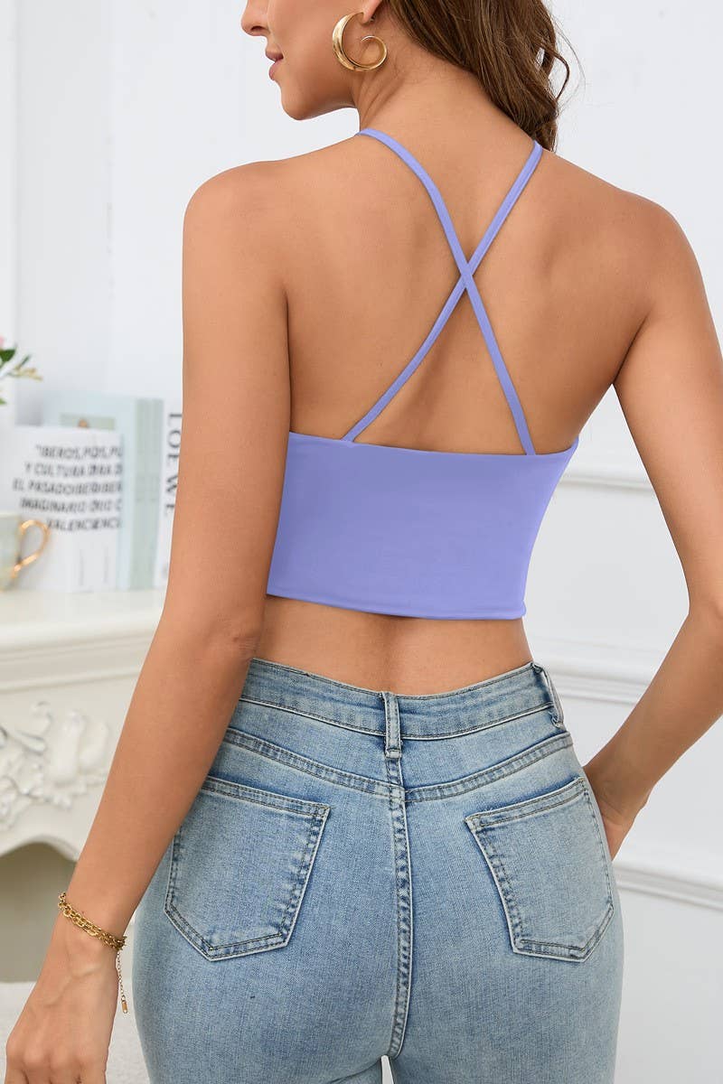 CWTTK00283_SOLID COLOR CUTOUT CROP STRAP TOP