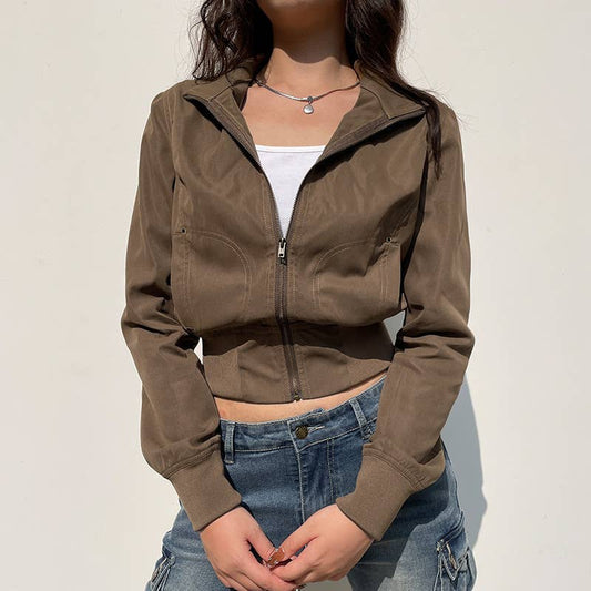CASUAL JACKET WITH A ZIPPERED STAND-UP COLLAR