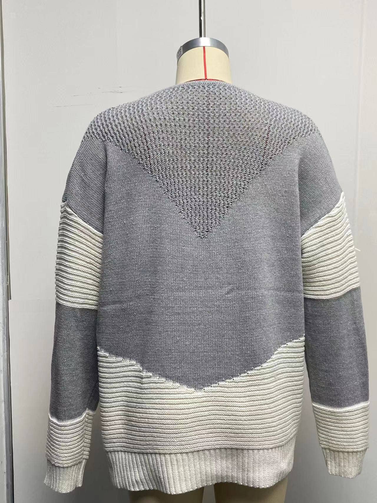 CREW-NECK COLOR MATCHING BASE PULLOVER SWEATER