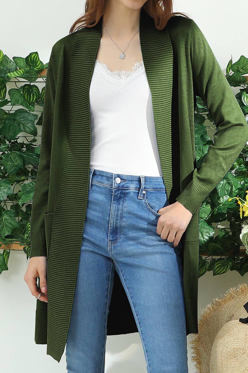 AWOCAL311_LONG SLEEVE OPEN FRONT CARDIGAN WITH SIDE POCKETS