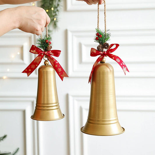 Metal Iron Christmas Bell Hanging Door Wall Decor