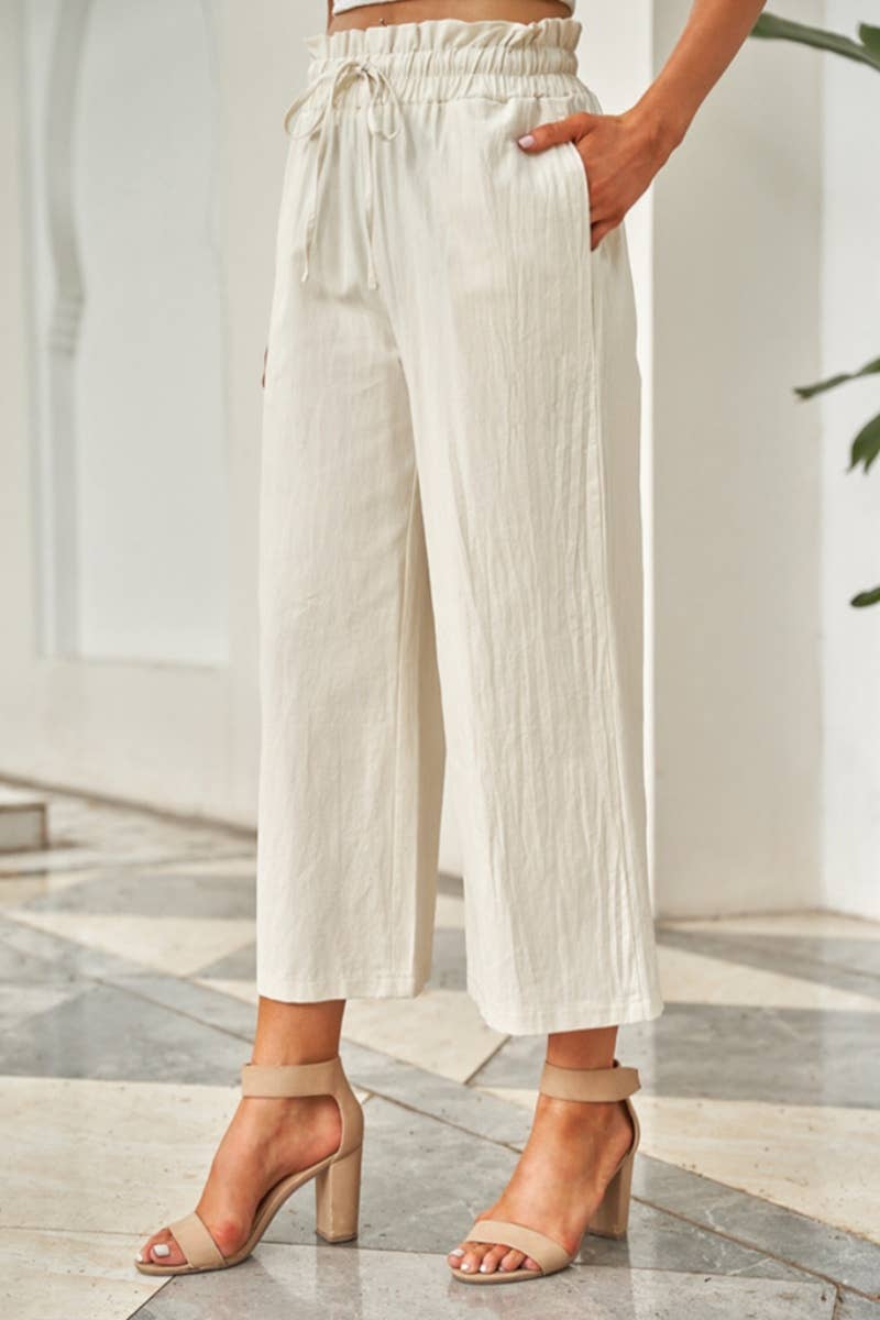 CWBMP0160_CASUAL SOLID COLOR HIGH-WAISTED WIDE-LEG NINERS