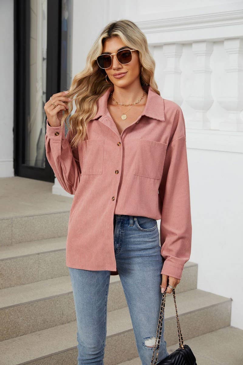 CWOCO0884_SOLID COLOR LAPEL POCKET KNIT SHIRT COAT