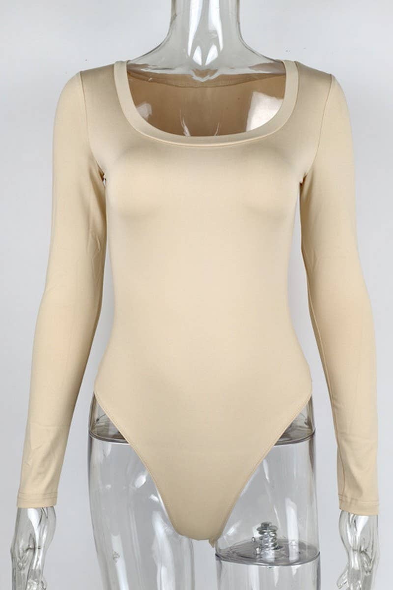 CWSBSL0156_SLIM FIT U-NECK LONG SLEEVE BODYSUIT