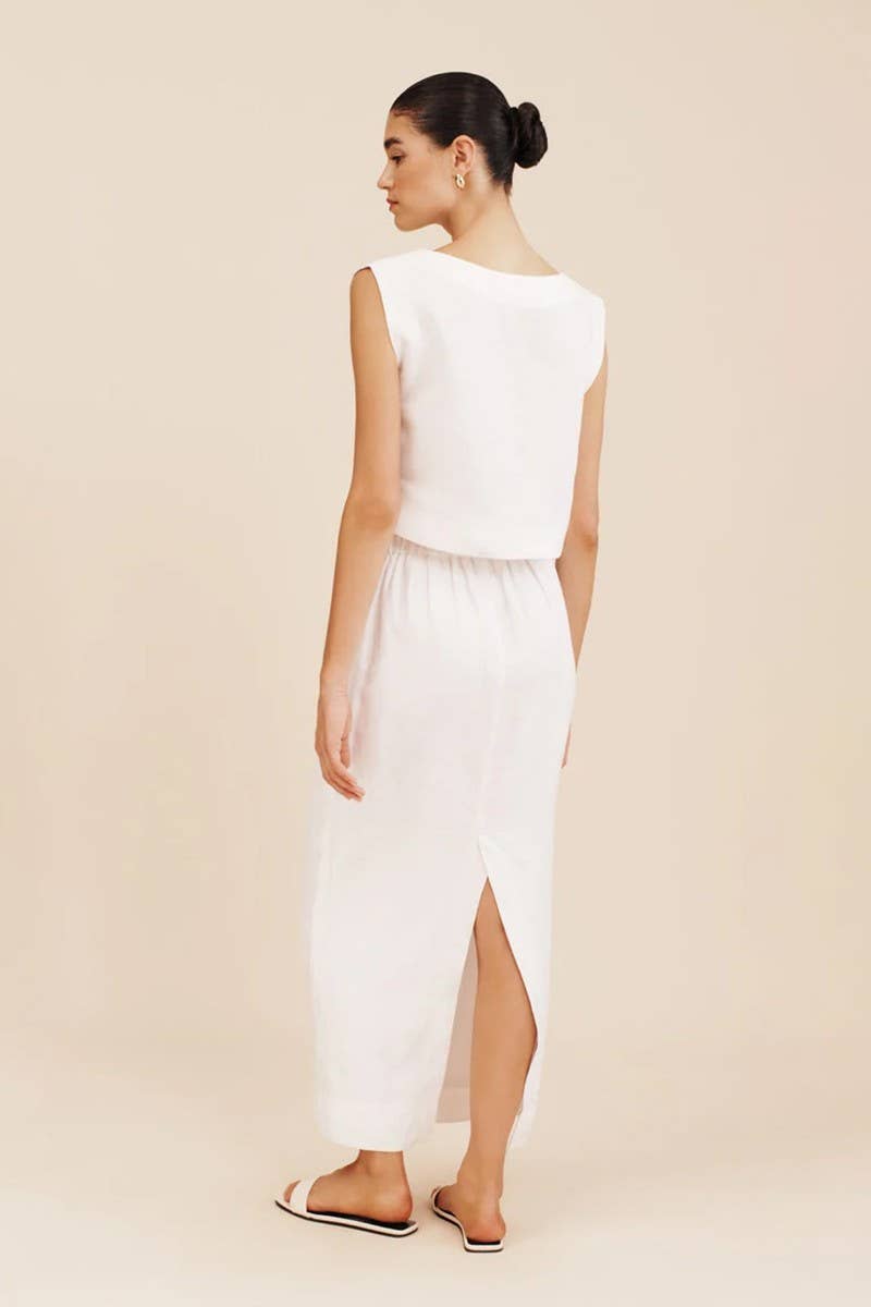 CWSS1140_LINEN COTTON SPRING SUMMER SKIRT SET