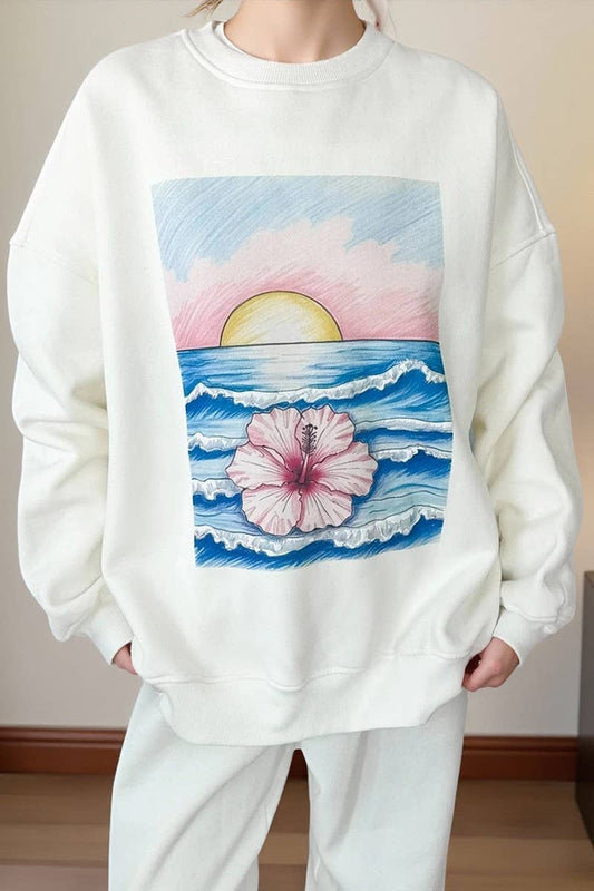 CWTBLL01284_PRINTED CREWNECK PULLOVER SWEATSHIRT