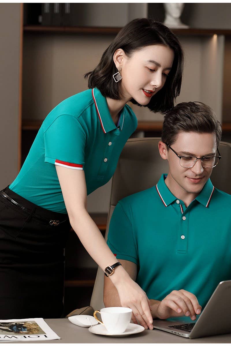 CWTBLS02441_COTTON EMBROIDERED CASUAL SHORT SLEEVE POLO