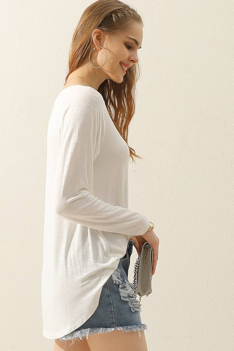 CWTTL1461_Casual Loose Fit Long Sleeve Tops