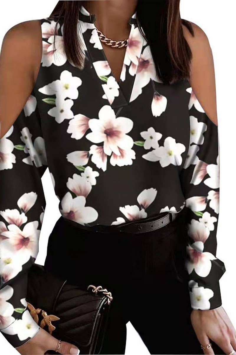 CWTTL2060_OFF-THE-SHOULDER LONG-SLEEVED PRINTED SHIRT
