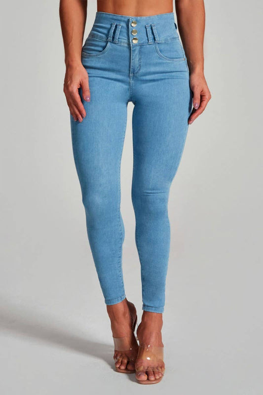 CWJP0599_HIGH WAIST STRETCH BUTT LIFTING SKINNY JEANS
