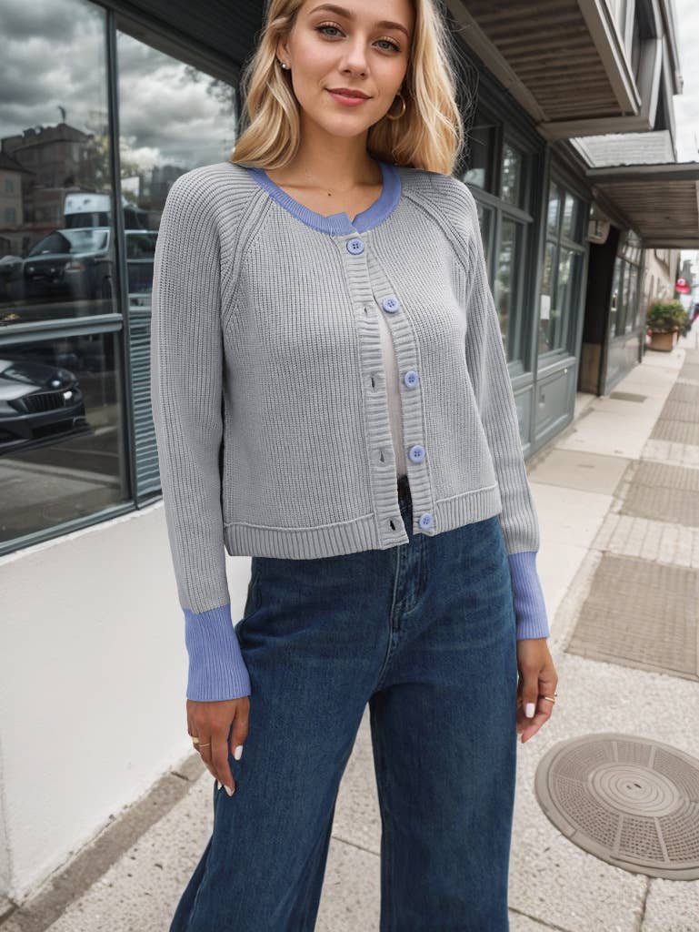 CREW-NECK SINGLE-BREASTED KNIT CARDIGAN COAT