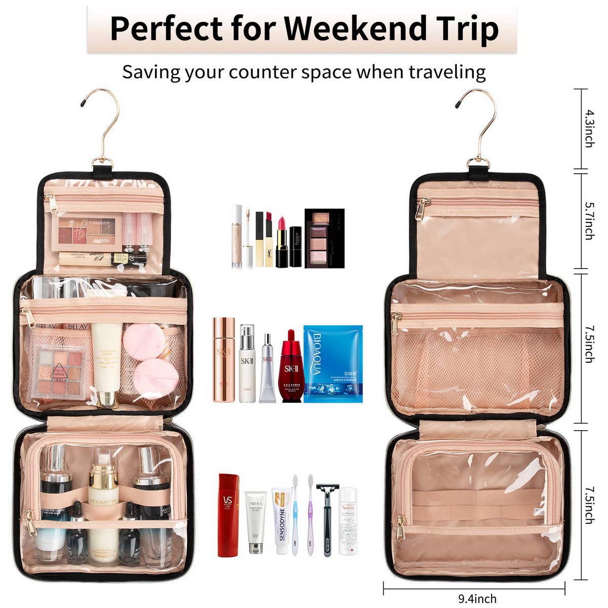 HANGING TRAVEL TOILETRY BAG COSMETIC BAG_CWAB2366