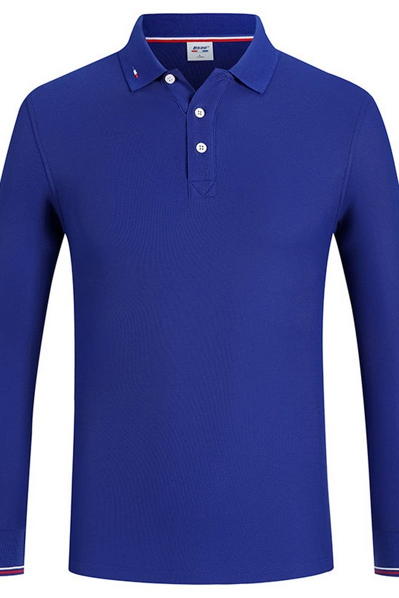 CWTBLL00670_CUSTOM SOLID COLOR LONG SLEEVE POLO SHIRTS