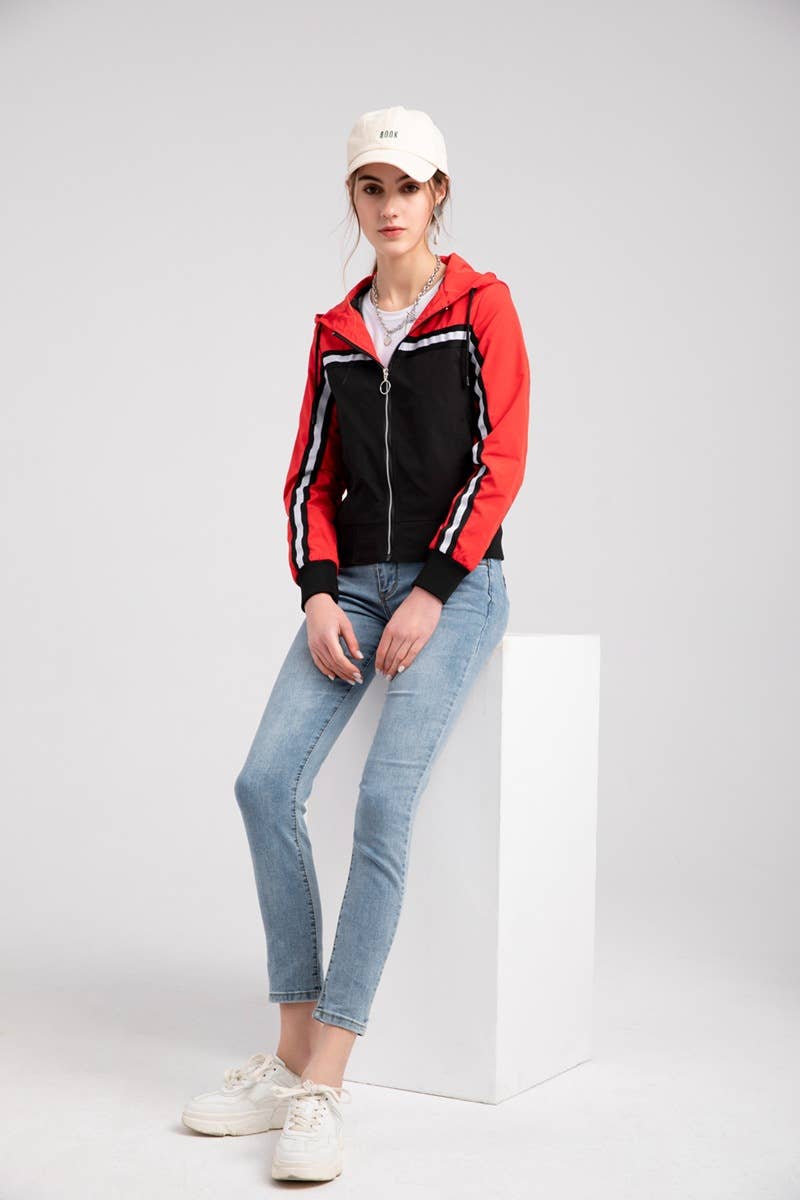 COLOR MATCH FASHION CASUAL WOMEN'S JACKET