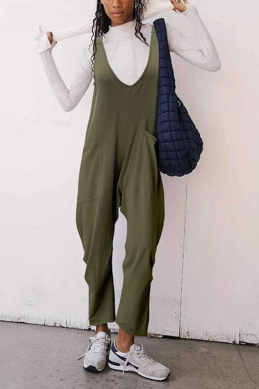 CWSBSSL0140_KNITTED ADJUSTABLE STRAP JUMPSUIT