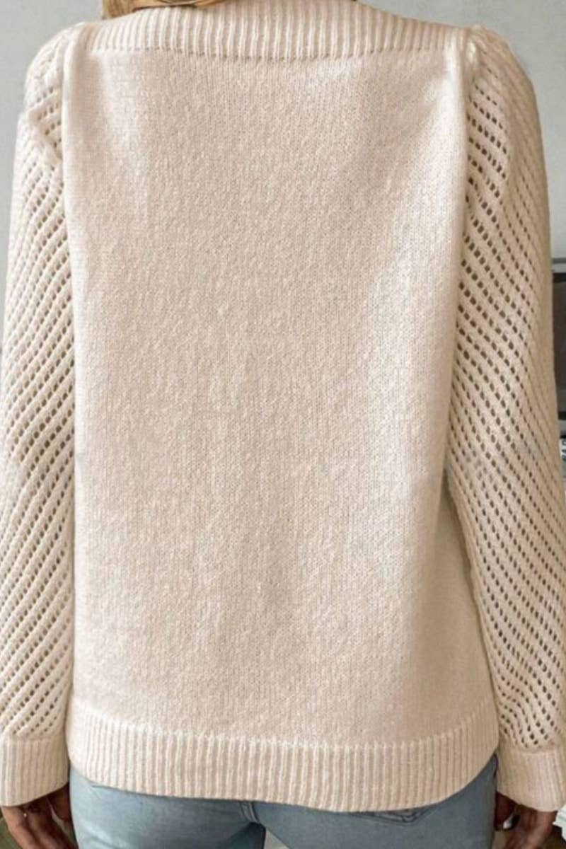 CWOSWL5134_LONG SLEEVE KNIT TOP WITH A LINE SHOULDER JUMPER