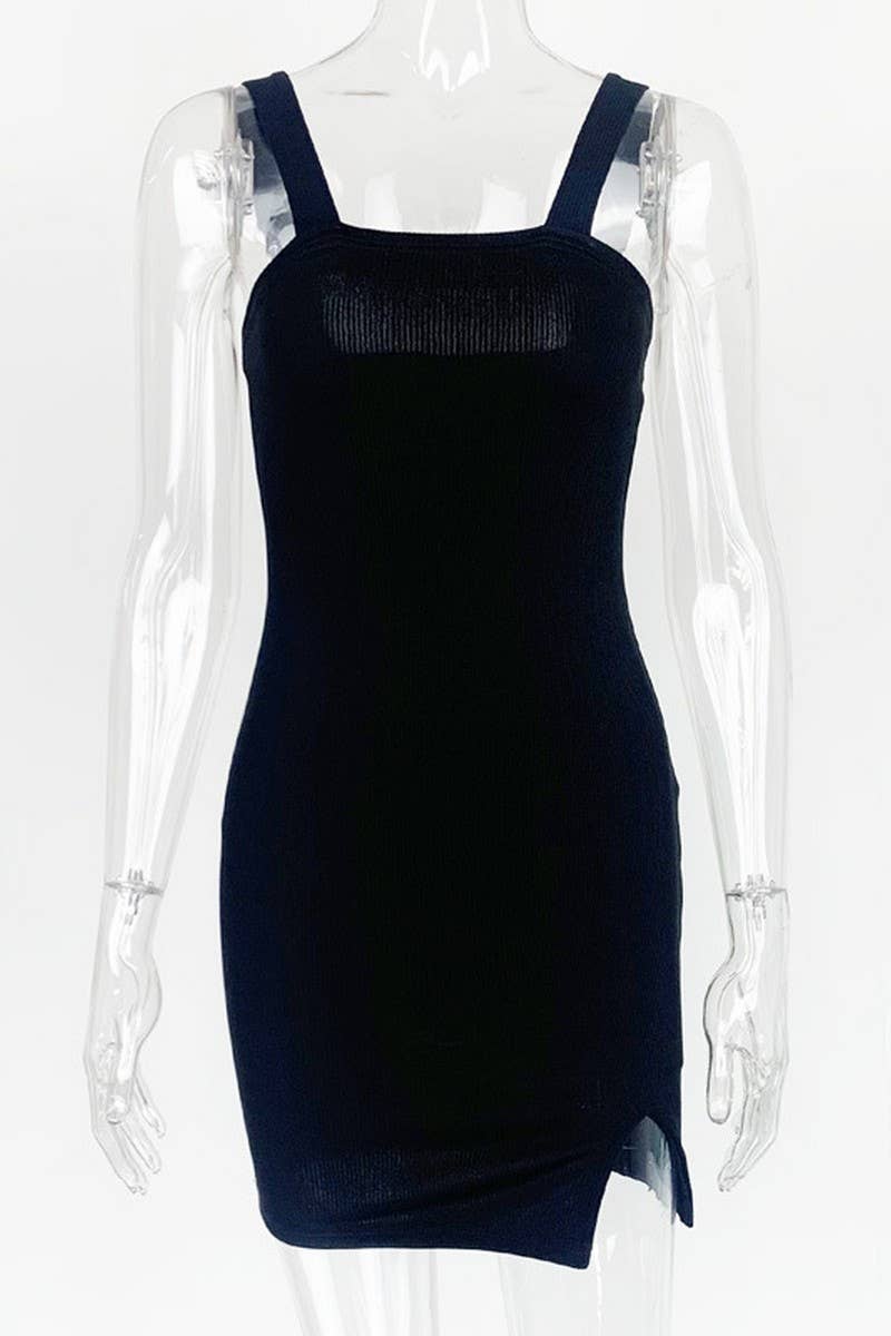 CWDSD7465_SLIM-FIT SLING BACKLESS KNITTED DRESS