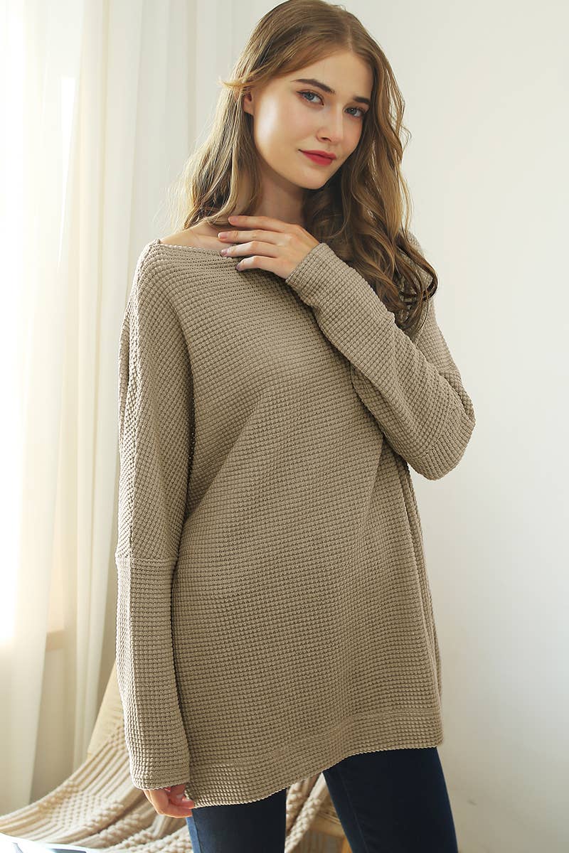 CWTTL1495_IN BATWING SLEEVE PULLOVER SWEATER KNIT
