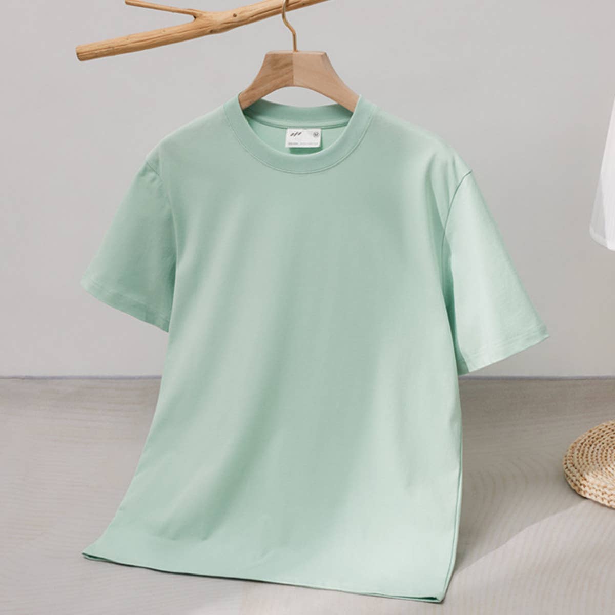 CWTTS0924_LOOSE ROUND NECK SOLID COLOR SHORT SLEEVE