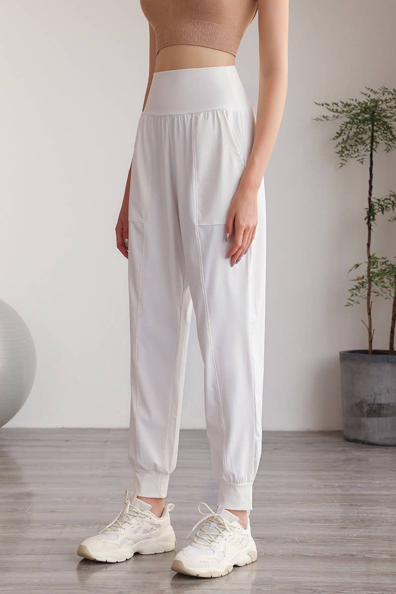 CWBLP0640_HIGH WAIST BREATHABLE YOGA CASUAL SWEATPANTS