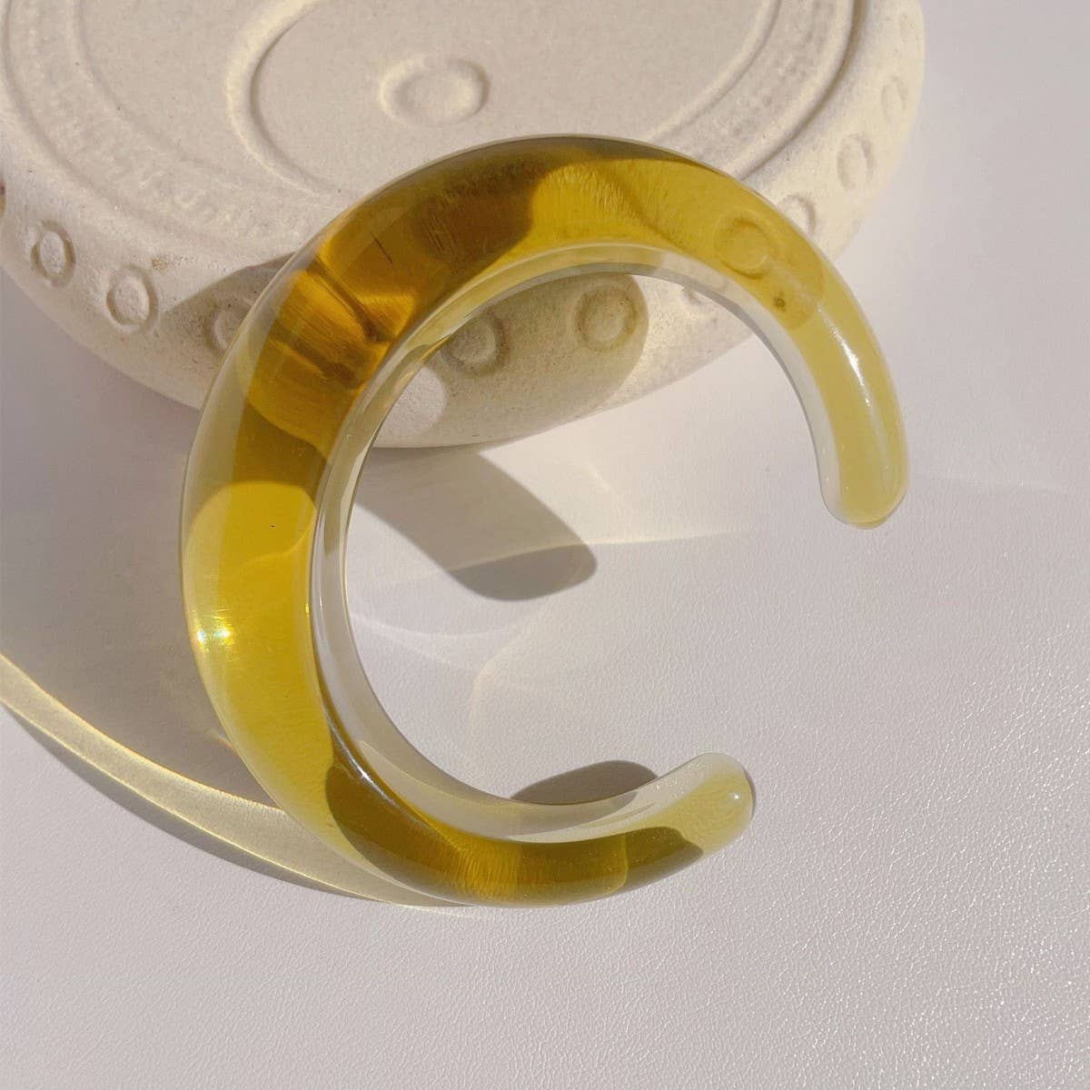 Thin Open Cuff Acrylic Bracelet for Petite Women