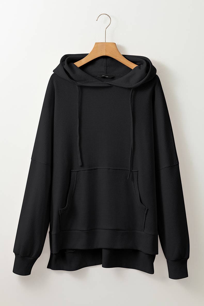 CASUAL TEXTURED HOODIE WITH LARGE POCKET HOODIE