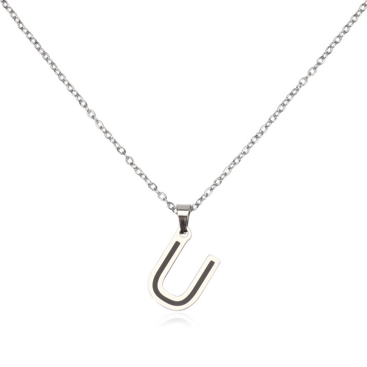 CWAJE05716_STAINLESS STEEL ALPHABET LETTER PENDANT NECKLACE