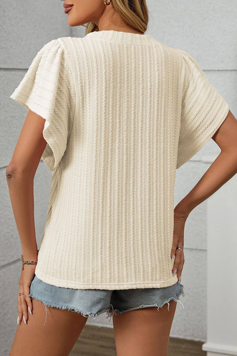 CWTTS1357_SUMMER DOUBLE-LAYER RUFFLE SHORT-SLEEVED T-SHIRT