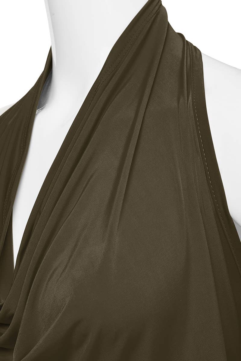 AWTHT028_Halter Neck Draped Front Open Back Top