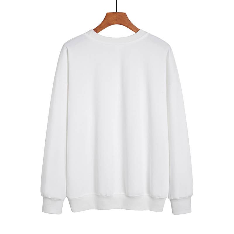 Blessed printed round-neck thin sweatshirt