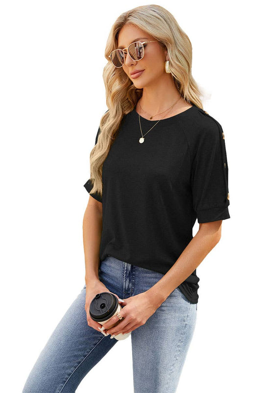 CWTBLS0299_Round Neck Short Sleeved Top