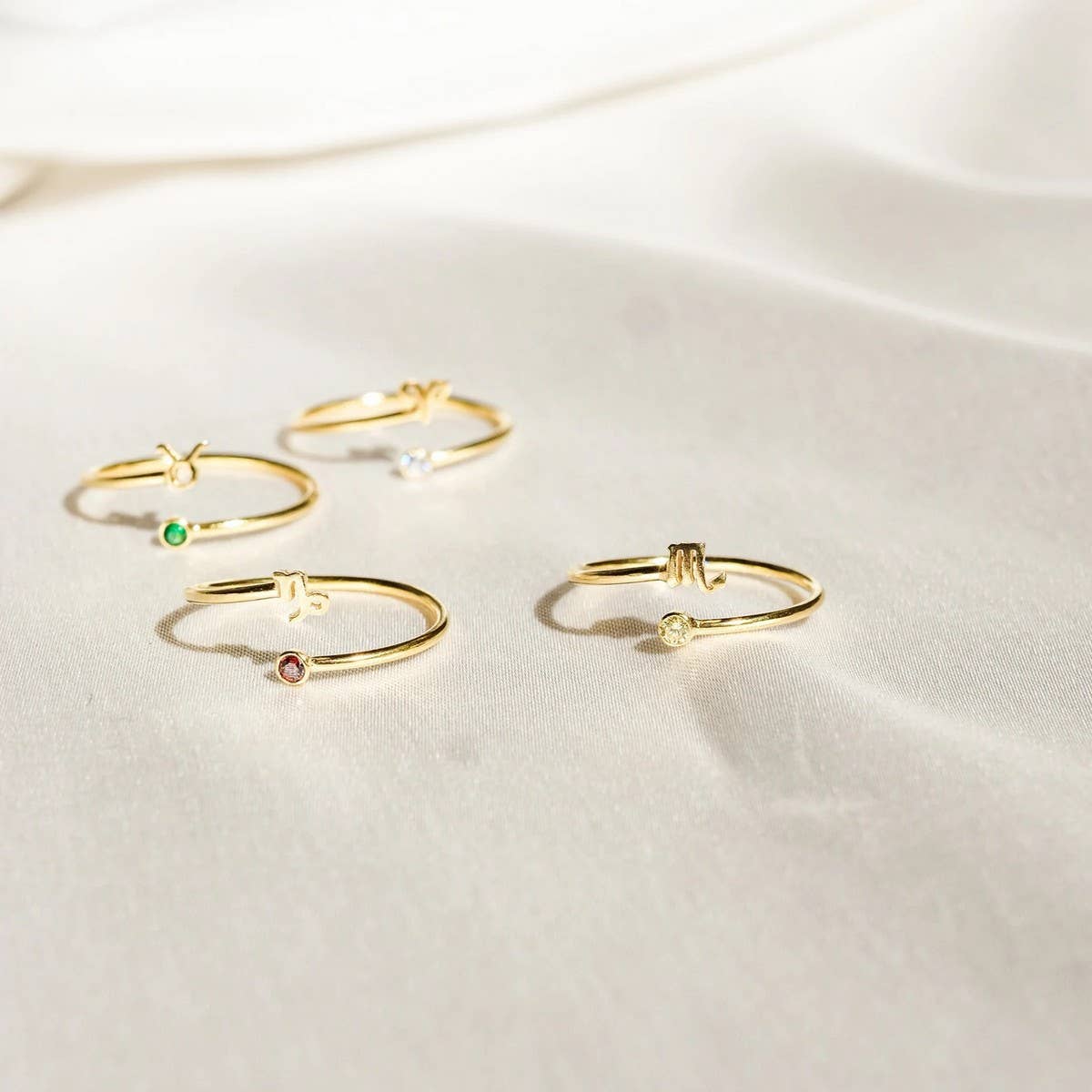 colored zircon rings fort and twelve zodiac signs
