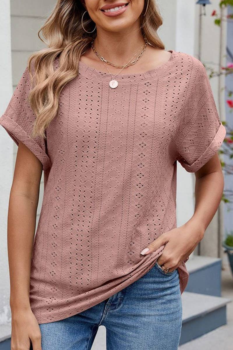 CWTTS1336_NEW SUMMER SOLID COLOR CASUAL SHORT SLEEVES