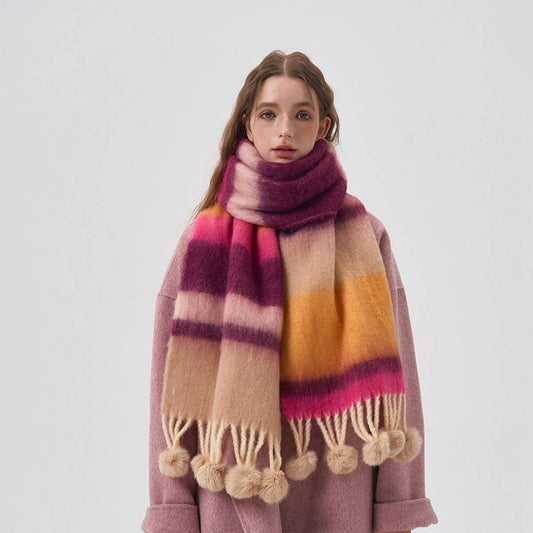 Colorblock Stripe Scarf ? Faux Cashmere Wrap