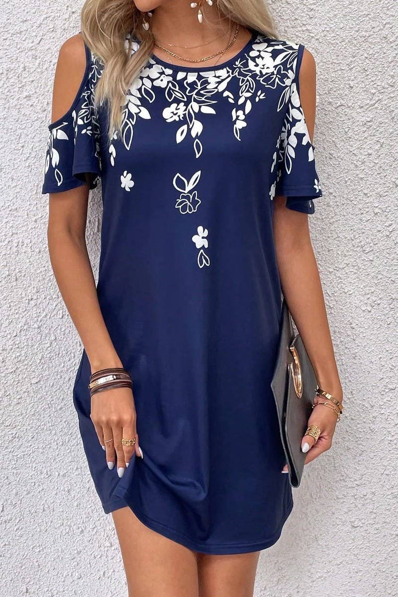 CWDTD0424_SUMMER FASHION PRINTED OFF SHOULDER DRESS