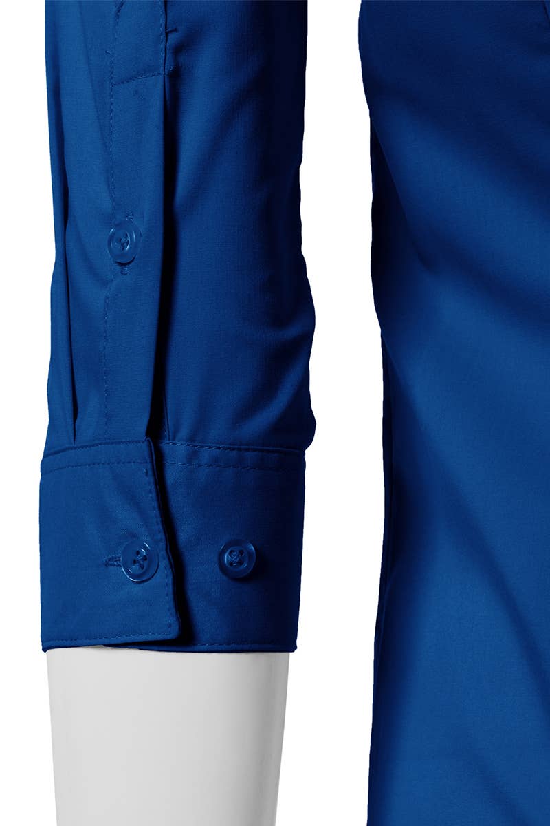 CWTSTS116_Basic Slim Fit Simple 3/4 Sleeve Button Down Shirt