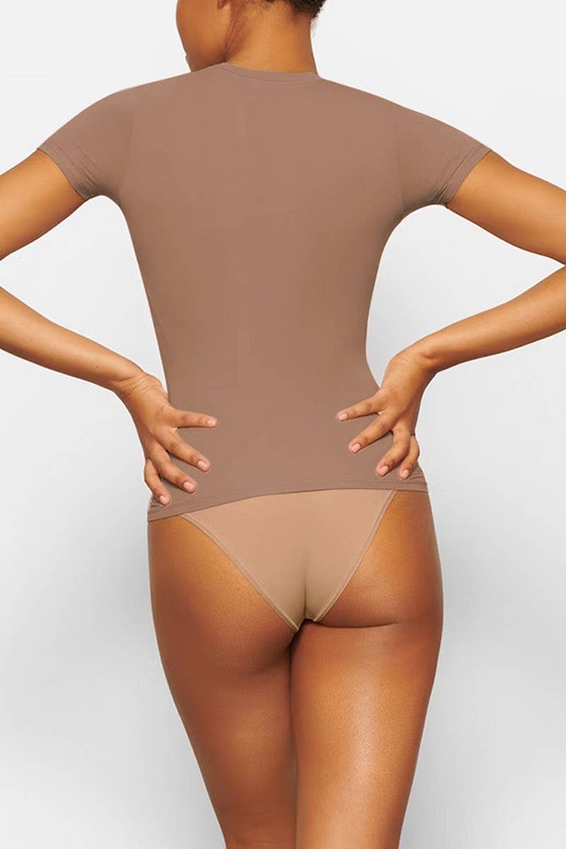 CWTBLS1913_SLIM FIT CROP TOP SEXY GIRL ROUND NECK T-SHIRT