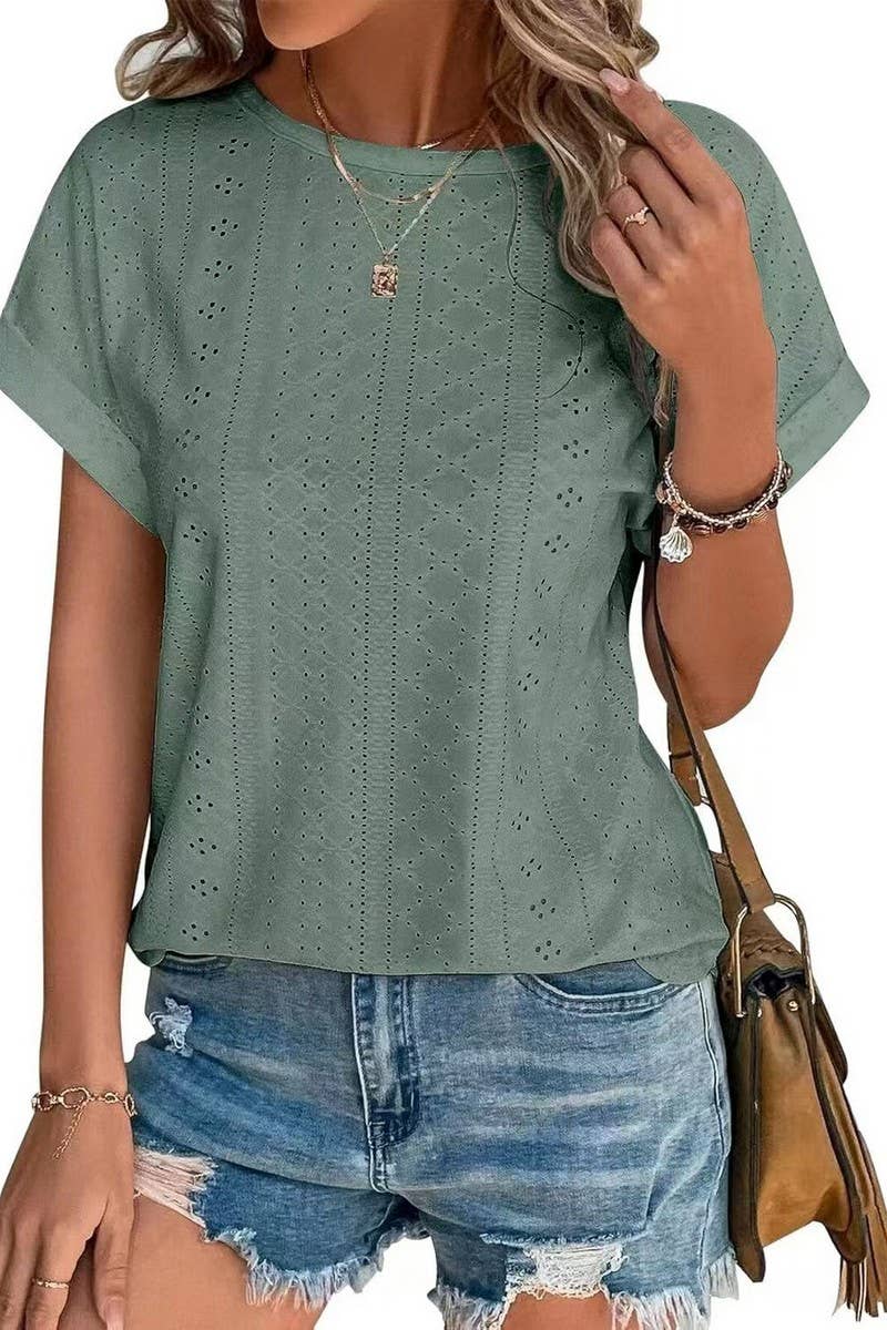 CWTTS1321_SUMMER NEW ROUND NECK LOOSE SHORT SLEEVE T-SHIRT