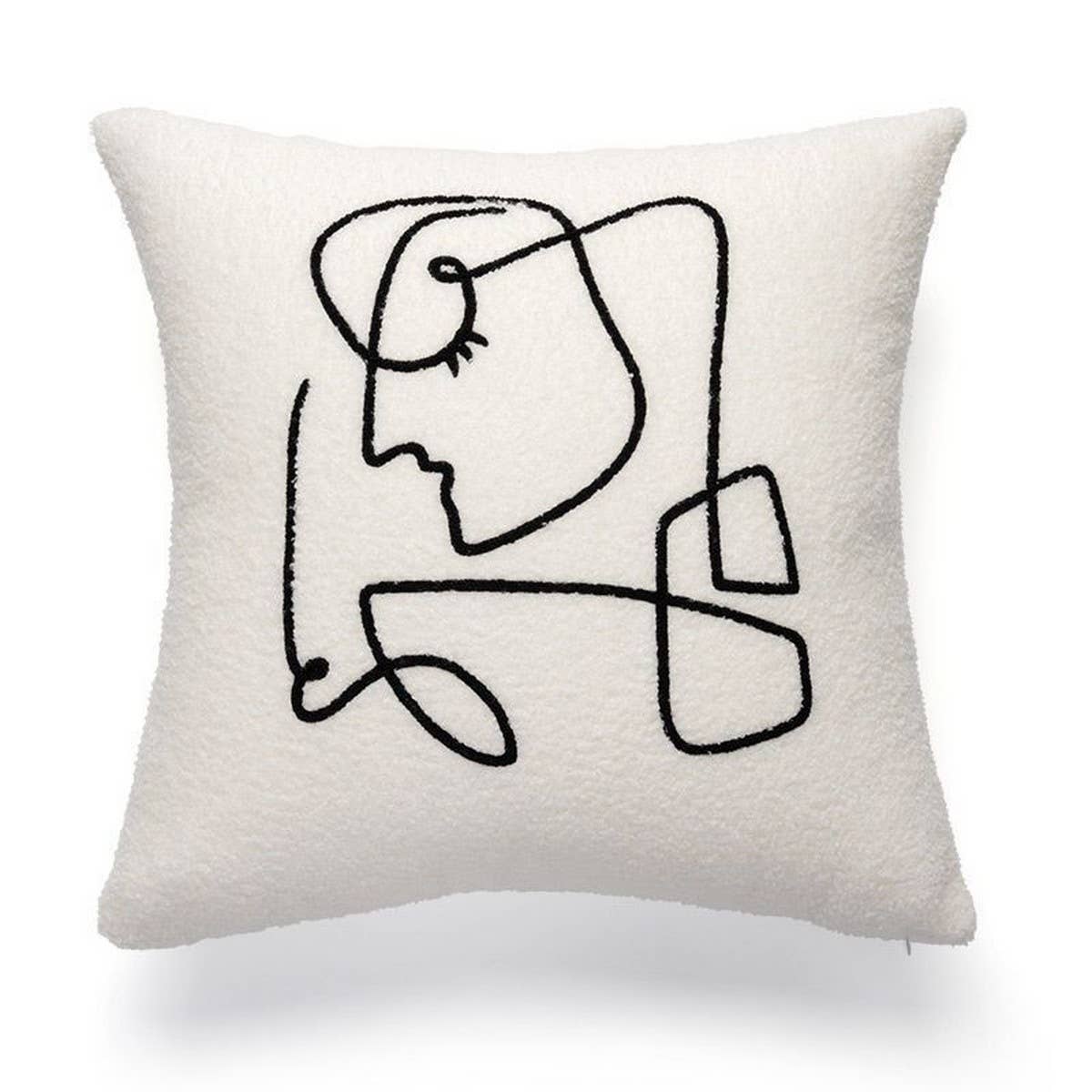 Houndstooth Embroidered Abstract Pillow Cover Decor