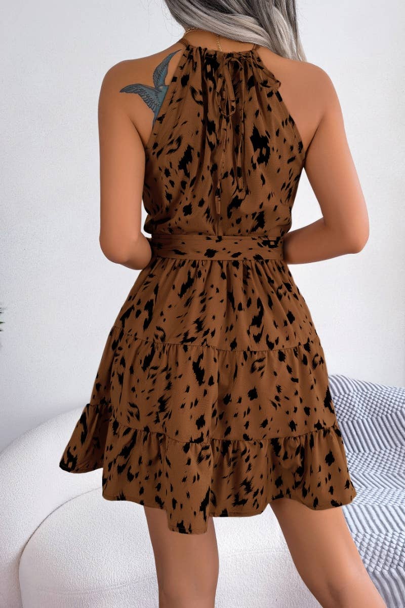 CWDSD4631_LEOPARD-PRINT PEPLUM DRESS WITH NECK NECK