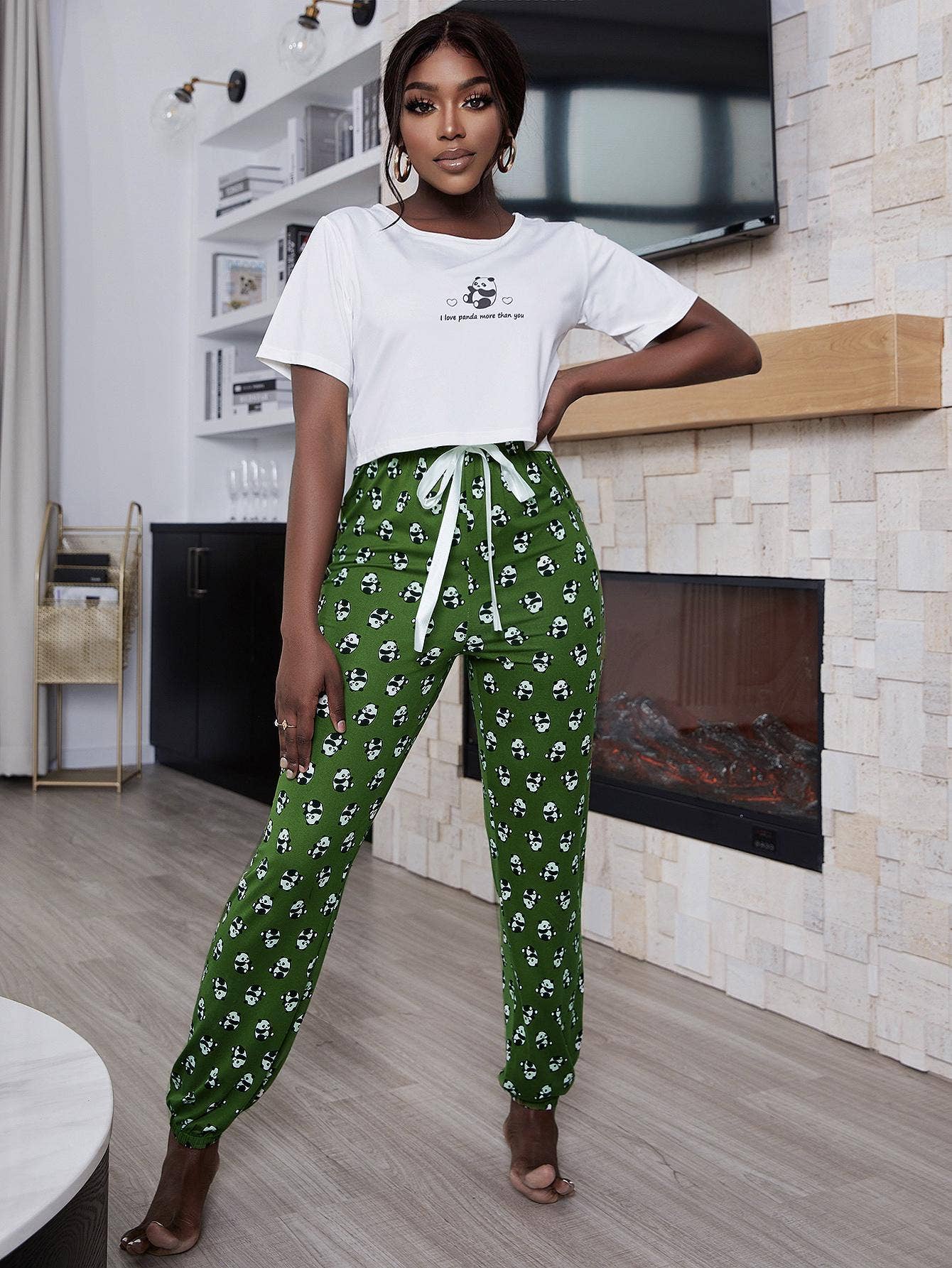 ANIMAL PRINT TROUSERS TWO-PIECE PYJAMAS