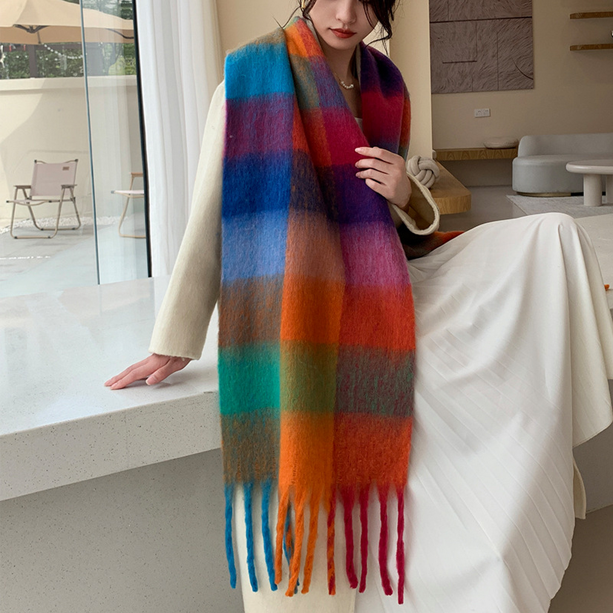 Plush AC Scarf ??Thick Soft Winter Wrap_CWASC2701