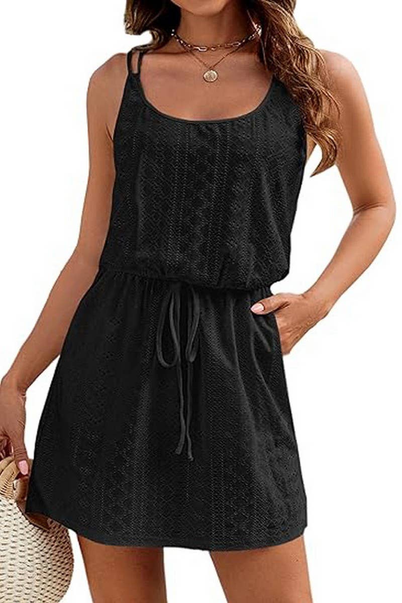 CWSS01292_SEXY BACKLESS DRESS WITH BELT AT THE SEASIDE