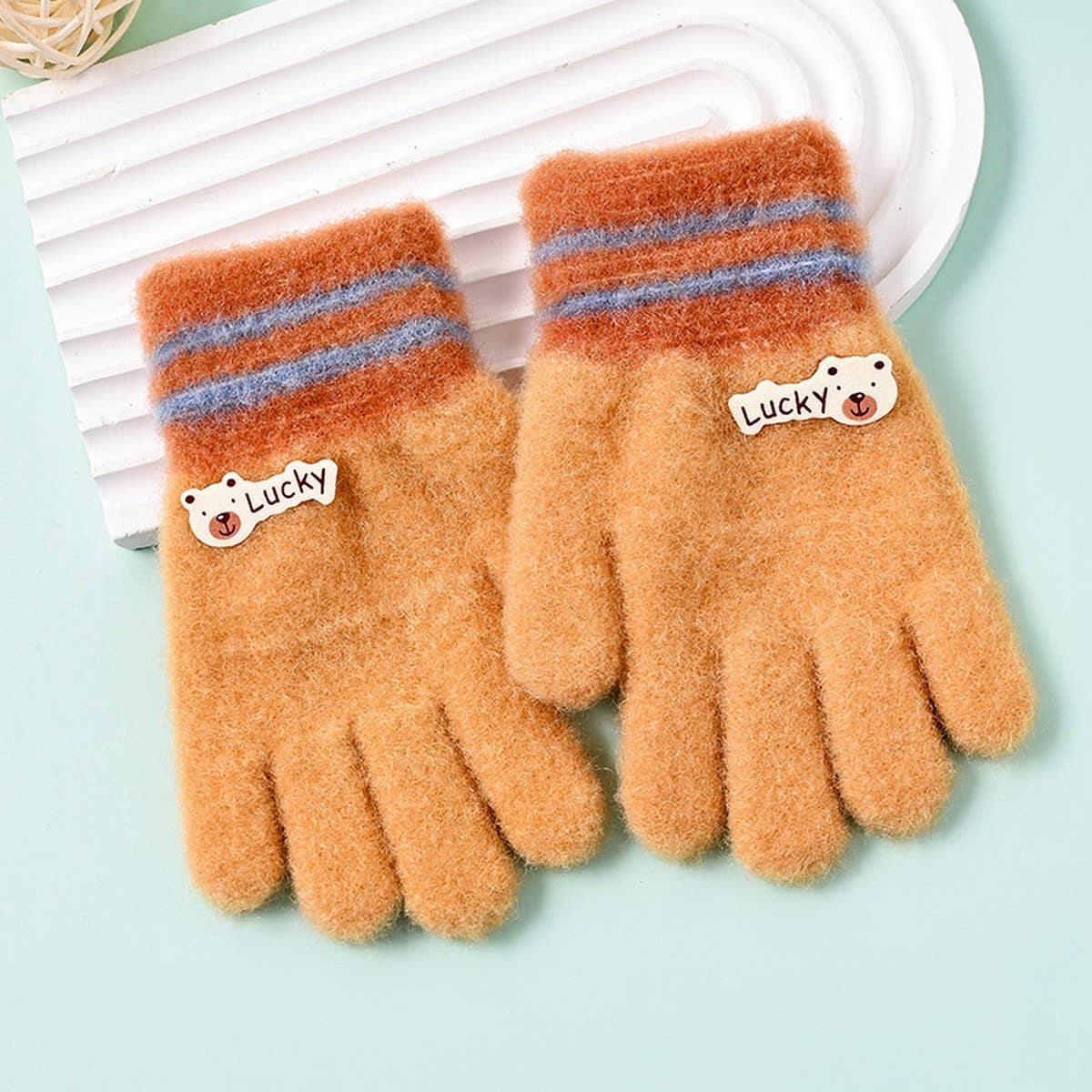 CWAG0281_CARTOON FULL FINGER PLUSH CHILDREN'S GLOVES