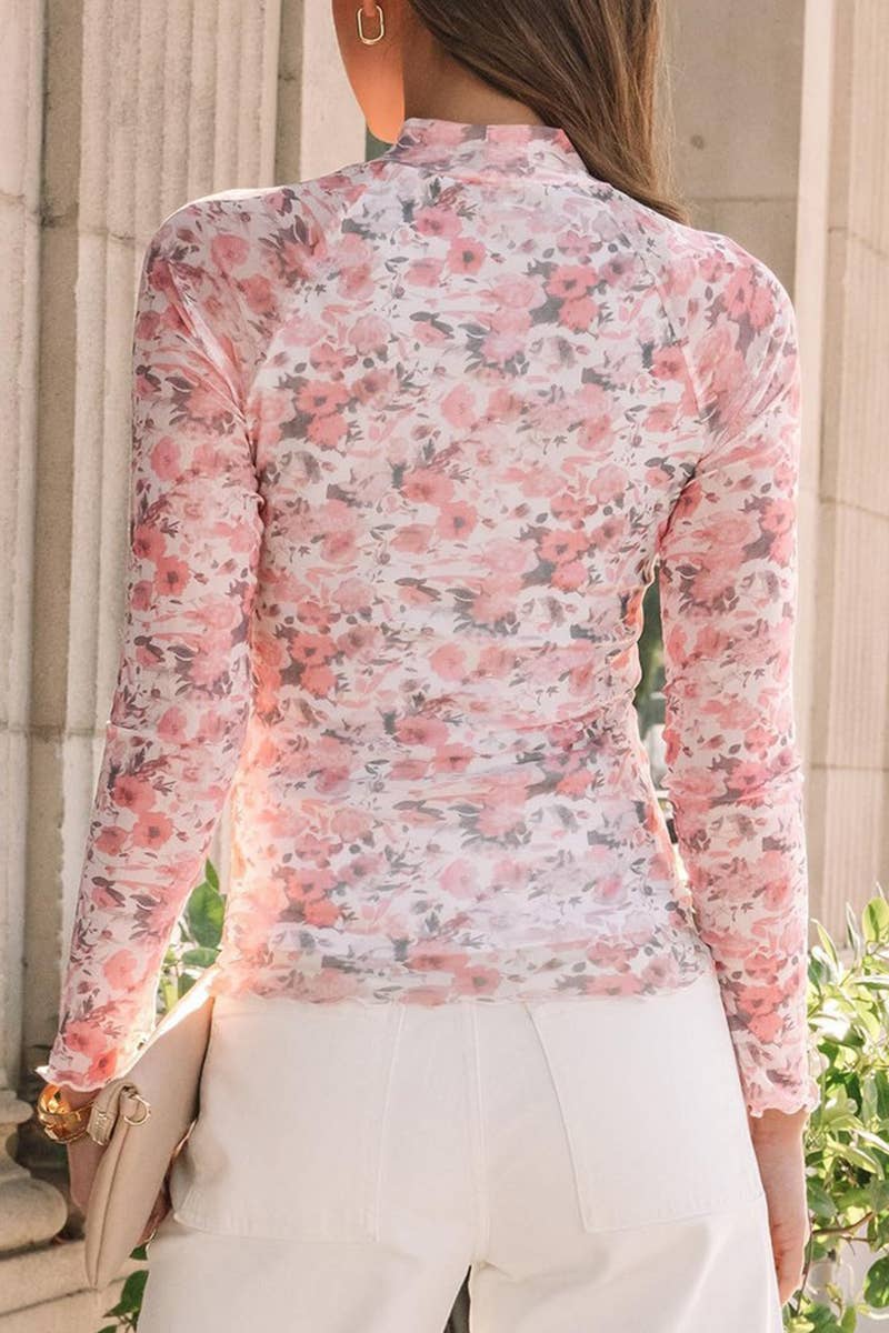 CWTTL2004_WOMEN'S HALF TURTLENECK LONG SLEEVE SEXY T-SHIRT