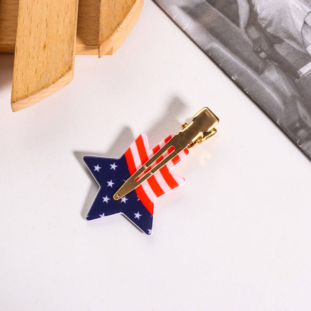 CWAHA1249_INDEPENDENCE DAY STAR SHAPE HAIR CLIPS