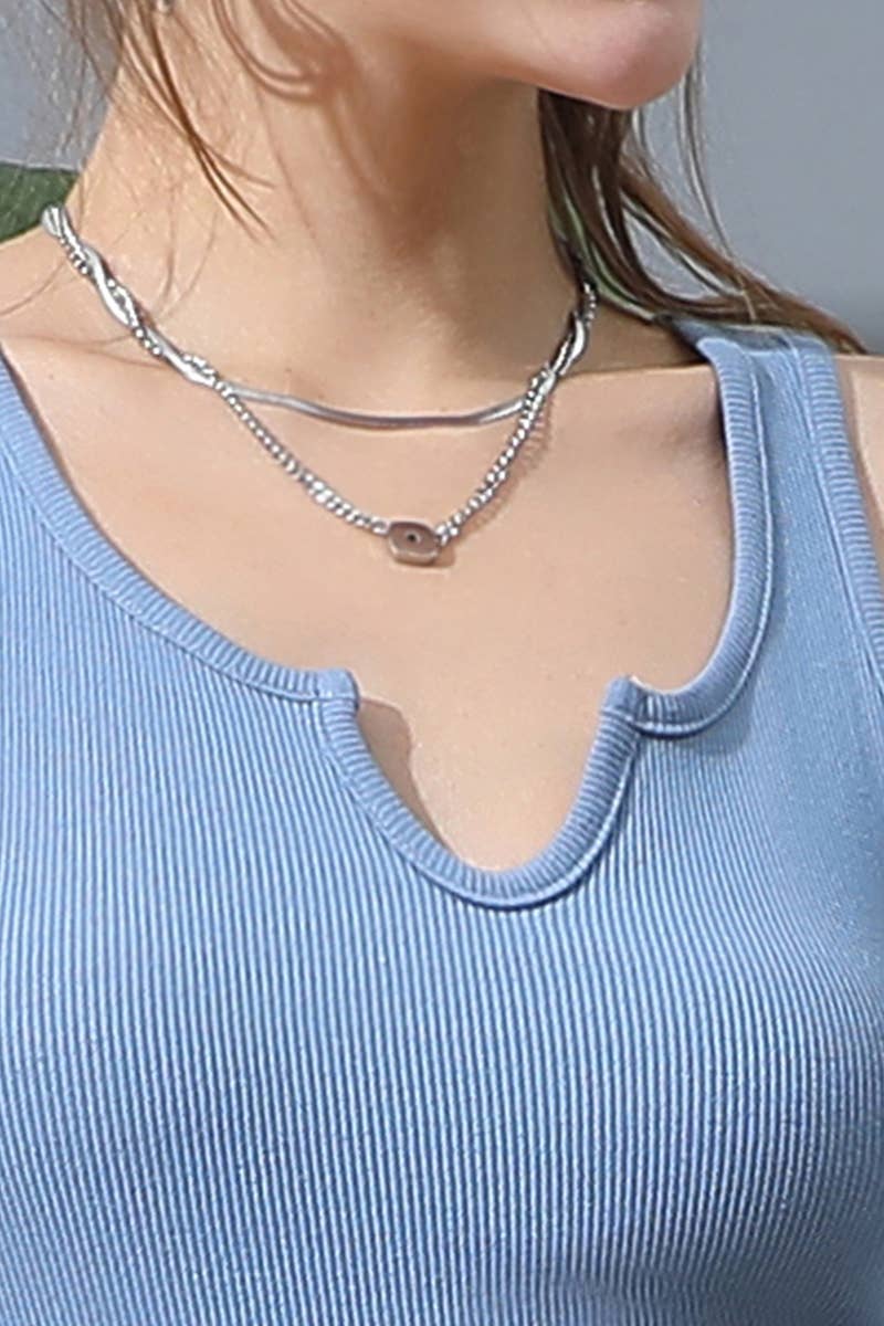 CWTTK237_NOTCH NECK SOLID RIB KNIT CAMI TANK TOP