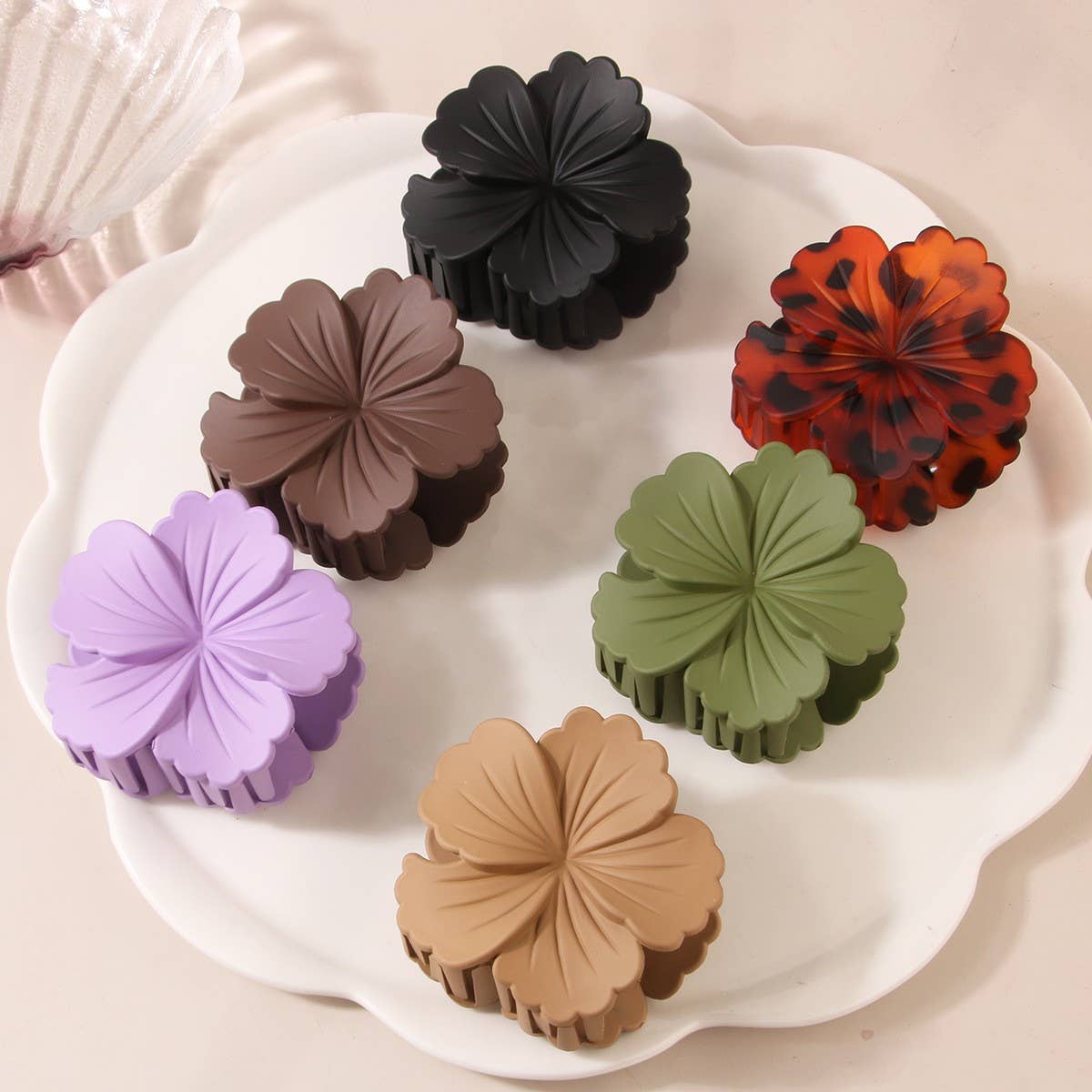 CWAHA07448_ROSE SWIRL HAIR CLAW CLIP FOR WOMEN VACATION